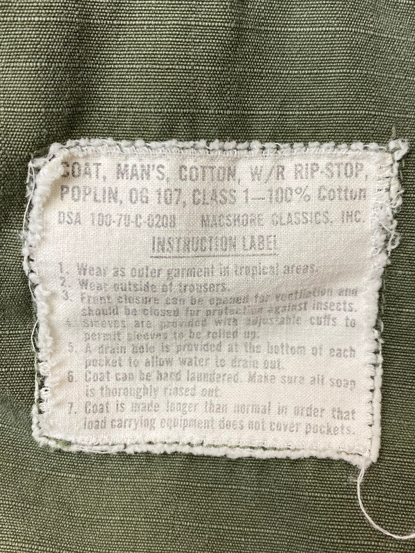 【現状渡し品】【メンズ】 US.ARMY ユーエスアーミー JUNGLE FATIGUE JACKET 8405-935-4702 60S 4TH ジャングル ファティーグ ジャケット 60年代 アメリカ軍 4thタイプ メンズ アウター ミリタリー 146-251205-em-51-min カラー：オリーブグリーン 万代Net店