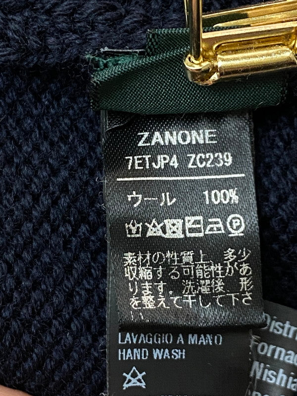 【中古品】【メンズ】 ZANONE ザノーネ ミドルゲージ5G ロールネックニット 7ETJP4 ZC239 トップス 141-251129-kk-27-min サイズ：48 カラー：ネイビー 万代Net店