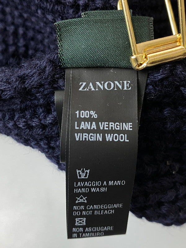 【中古品】【メンズ】 ZANONE ザノーネ クルーネック ニット セーター メンズ トップス 141-251128-em-03-min サイズ：48 カラー：ネイビー 万代Net店