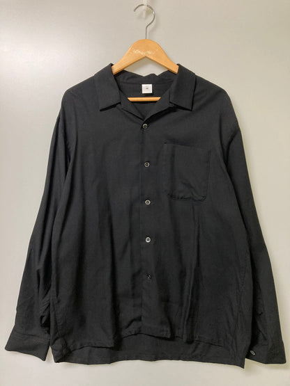 【中古品】【メンズ】 FRONT 11201 フロント ワンワントゥーオーワン OPEN COLLAR SHIRT オープンカラーシャツ メンズ トップス ブラウス 長袖シャツ 140-251128-em-19-min サイズ：M カラー：ブラック 万代Net店