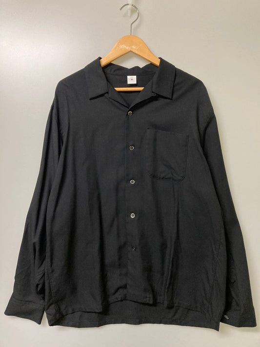【中古品】【メンズ】 FRONT 11201 フロント ワンワントゥーオーワン OPEN COLLAR SHIRT オープンカラーシャツ メンズ トップス ブラウス 長袖シャツ 140-251128-em-19-min サイズ：M カラー：ブラック 万代Net店