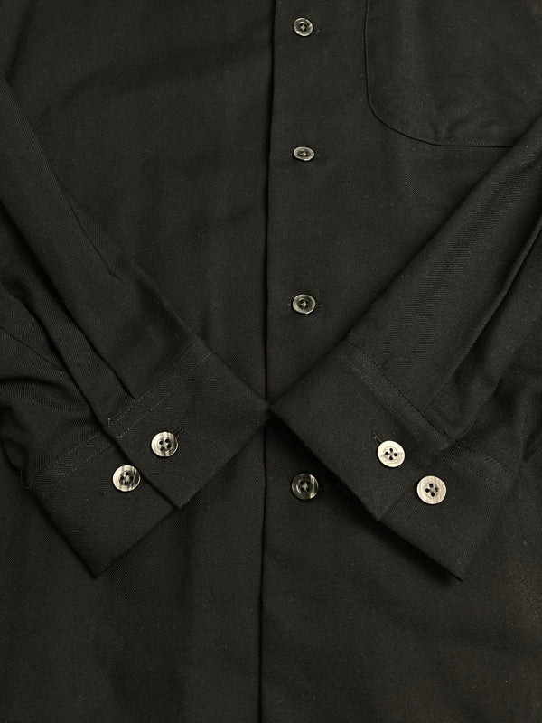 【中古品】【メンズ】 FRONT 11201 フロント ワンワントゥーオーワン OPEN COLLAR SHIRT オープンカラーシャツ メンズ トップス ブラウス 長袖シャツ 140-251128-em-19-min サイズ：M カラー：ブラック 万代Net店