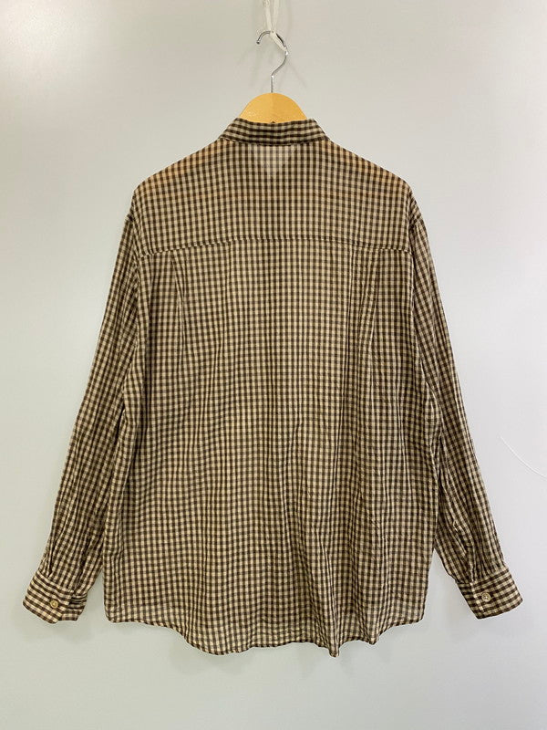 【中古品】【メンズ】 AURALEE オーラリー 25SS AIRY LIGHT COTTON CHECK BIG SHIRT A25SS01GC エアリーライト コットン チェック ビッグシャツ 長袖 トップス 140-251129-kk-25-min サイズ：3 カラー：ブラウン 万代Net店