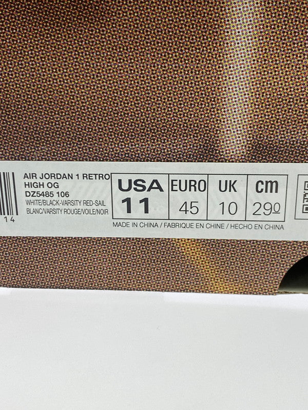 【中古美品】【メンズ】 NIKE ナイキ AIR JORDAN 1 RETRO HIGH OG BLACK TOE REIMAGINED DZ5485-106 エア ジョーダン 1 レトロ ハイ オリジナル ブラックトゥ/つま黒 リイマジンド スニーカー 靴 160-251129-kk-10-min カラー：WHITE/BLACK-VARSITY RED-SAIL 万代Net店