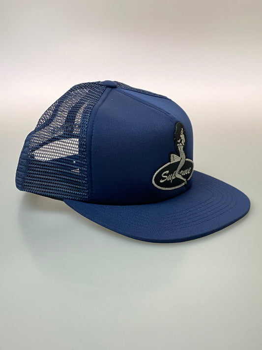 【中古美品】【メンズ】 HYSTERIC GLAMOUR ヒステリックグラマー ×SUPREME シュプリーム PINUP MESH BACK 5-PANEL ピンナップ メッシュ バック ５パネル キャップ 帽子 185-251204-jt-08-min カラー：ネイビー 万代Net店