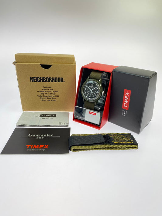 【中古品】【メンズ】 TIMEX タイメックス × NEIGHBORHOOD ネイバーフッド 別注 コラボ TWLA84100 クォーツ 腕時計 197-251129-kk-50-min カラー：オリーブ 万代Net店