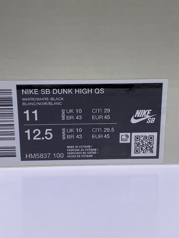 【未使用品】【メンズ】 NIKE SB ナイキ スケートボーディング × ANTIHERO アンタイヒーロー 別注 コラボ DUNK HIGH QS HM5837-100 ダンク ハイ クイックストライク スニーカー 靴 160-251129-kk-09-min カラー：WHITE/WHITE-BLACK 万代Net店
