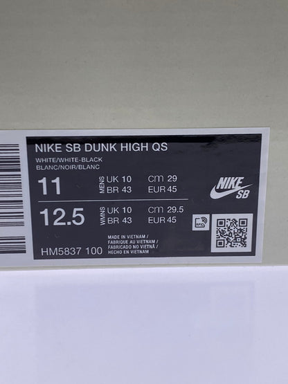 【未使用品】【メンズ】 NIKE SB ナイキ スケートボーディング × ANTIHERO アンタイヒーロー 別注 コラボ DUNK HIGH QS HM5837-100 ダンク ハイ クイックストライク スニーカー 靴 160-251129-kk-09-min カラー：WHITE/WHITE-BLACK 万代Net店