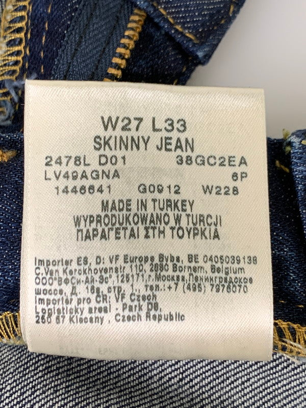 【中古美品】【レディース】 Vivienne Westwood ANGLOMANIA ヴィヴィアンウエストウッド アングロマニア × LEE リー 別注 コラボ SKINNY JEANS 14-03-731001 LV49AGNA スキニージーンズ ボトムス デニムパンツ 168-251201-kk-11-min サイズ：27 カラー：インディゴ 万代Net店