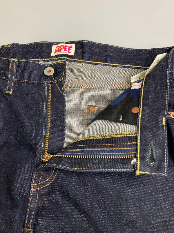 【中古品】【メンズ】 A BATHING APE アベイシングエイプ APEE BACK LOGOS DENIM PANTS バックロゴ デニムパンツ ボトムス 153-251204-jt-33-min サイズ：SHORT カラー：インディゴ 万代Net店