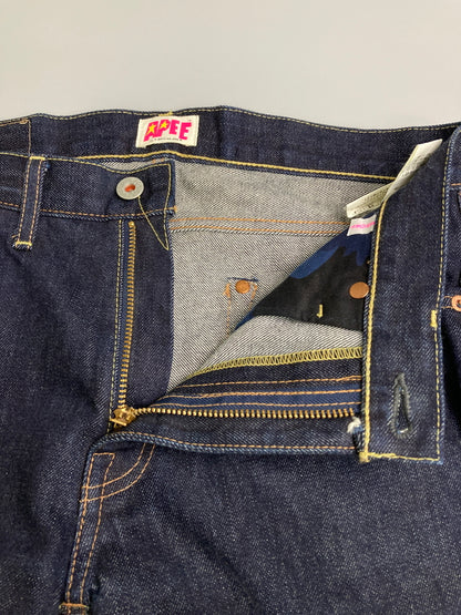 【中古品】【メンズ】 A BATHING APE アベイシングエイプ APEE BACK LOGOS DENIM PANTS バックロゴ デニムパンツ ボトムス 153-251204-jt-33-min サイズ：SHORT カラー：インディゴ 万代Net店