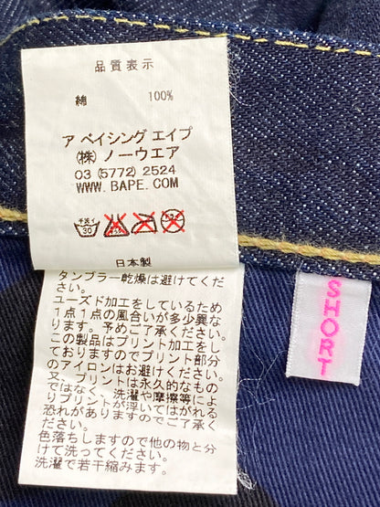 【中古品】【メンズ】 A BATHING APE アベイシングエイプ APEE BACK LOGOS DENIM PANTS バックロゴ デニムパンツ ボトムス 153-251204-jt-33-min サイズ：SHORT カラー：インディゴ 万代Net店