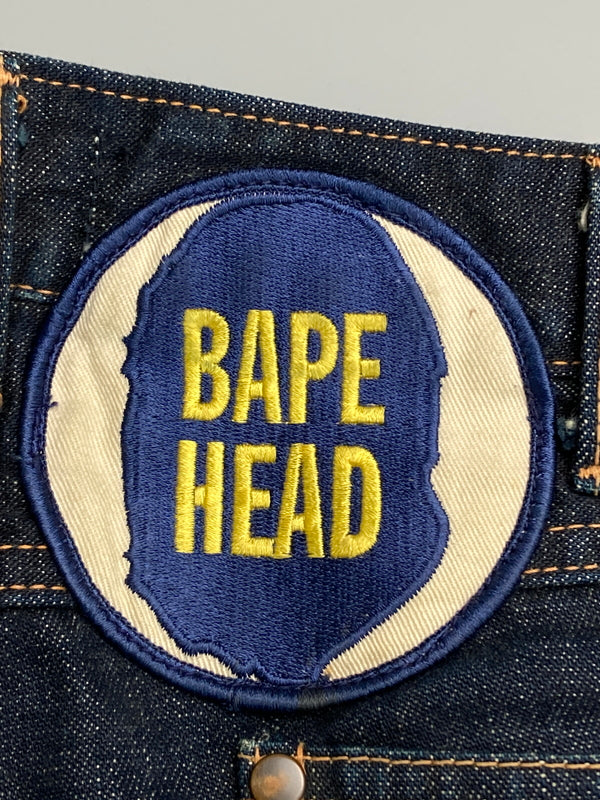 【中古品】【メンズ】 A BATHING APE アベイシングエイプ APEE APE SHALL NEVER KILL APE DENIM PANTS プリント デニムパンツ ボトムス 153-251204-jt-34-min サイズ：TALL カラー：インディゴ 万代Net店