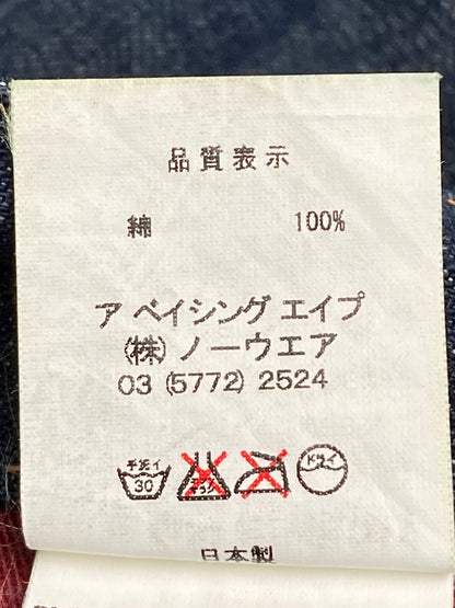 【中古品】【メンズ】 A BATHING APE アベイシングエイプ APEE APE SHALL NEVER KILL APE DENIM PANTS プリント デニムパンツ ボトムス 153-251204-jt-34-min サイズ：TALL カラー：インディゴ 万代Net店