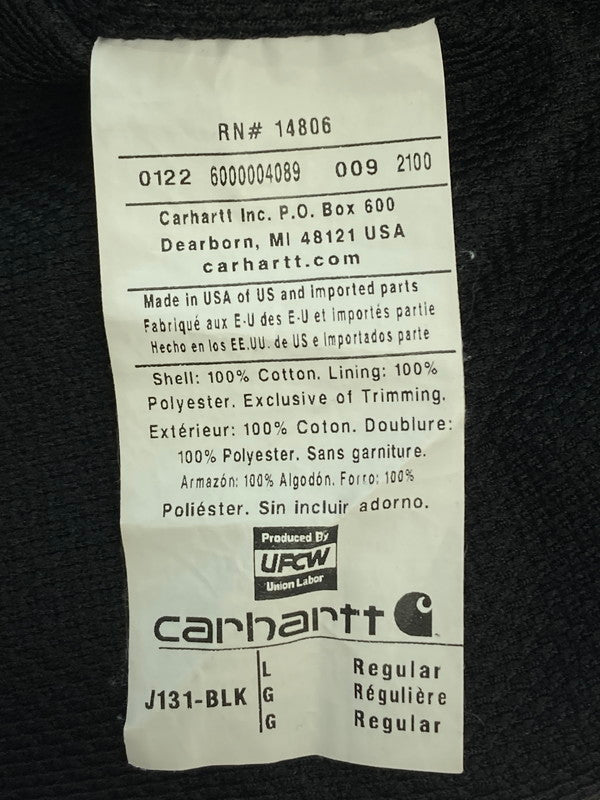 【中古品】【メンズ】 Carhartt カーハート DUCK ACTIVE JACKET THERMAL LINED BLACK J131-BLK ダック アクティブ ジャケット サーマル裏地 メンズ アウター フード付き 142-251130-em-24-min サイズ：Ｌ カラー：ブラック 万代Net店