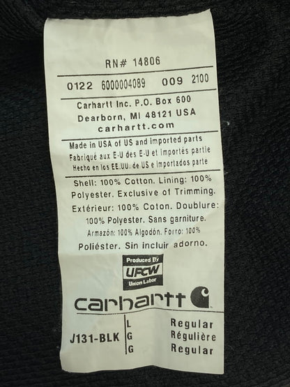 【中古品】【メンズ】 Carhartt カーハート DUCK ACTIVE JACKET THERMAL LINED BLACK J131-BLK ダック アクティブ ジャケット サーマル裏地 メンズ アウター フード付き 142-251130-em-24-min サイズ：Ｌ カラー：ブラック 万代Net店