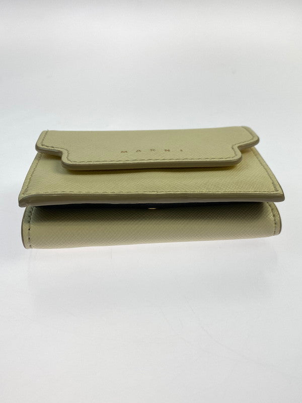 【中古品】【レディース】 MARNI マルニ TRUNK TRIFOLD WALLET PFMOW02U07 トランク トライフォールドウォレット 三つ折り財布 200-251129-kk-55-min カラー：TALC 万代Net店
