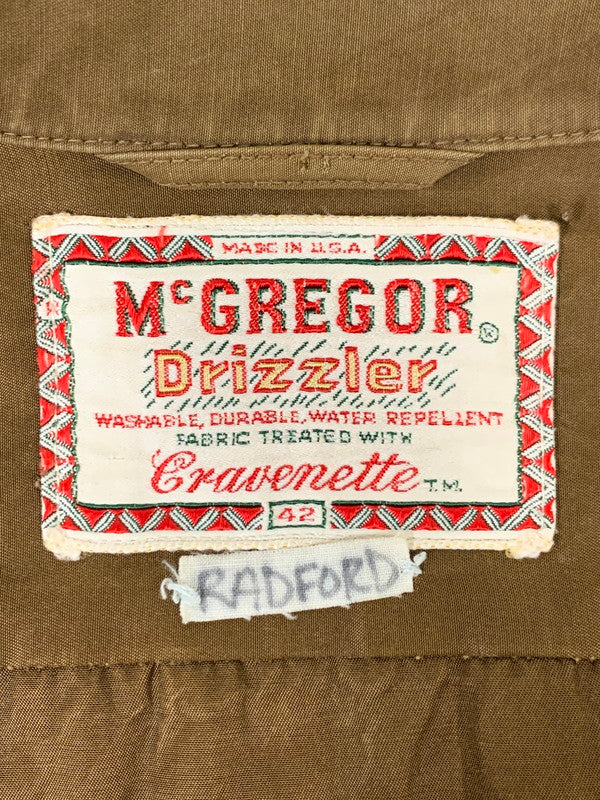 【現状渡し品】【メンズ】 McGREGOR マックレガー 60's SWINGTOP BLOUSON VINTAGE 60年代 スイングトップ ブルゾン ライトアウター ワークジャケット ビンテージ 146-251201-kk-14-min サイズ：42 カラー：ブラウン 万代Net店