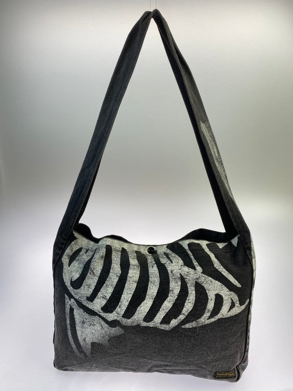 【中古品】【メンズ/レディース】 KAPITAL キャピタル 14OZ SKELETON RIBCAGE SHOULDER BAG スケルトン リブケージ ショルダーバッグ デニム トートバッグ 188-251130-em-20-min カラー：インディゴブラック 万代Net店