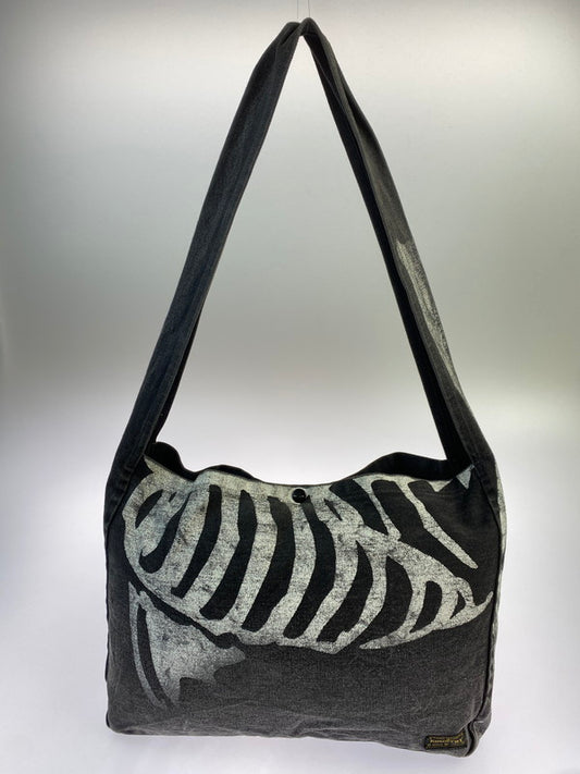 【中古品】【メンズ/レディース】 KAPITAL キャピタル 14OZ SKELETON RIBCAGE SHOULDER BAG スケルトン リブケージ ショルダーバッグ デニム トートバッグ 188-251130-em-20-min カラー：インディゴブラック 万代Net店