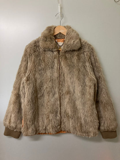 【現状渡し品】【メンズ】 OUTERWEAR WHITE STAG アウターウェア・ホワイトスタッグ フェイクファー ブルゾン 26654 60S 70S ヴィンテージ ジップアップ ジャケット メンズ アウター 146-251208-em-11-min サイズ：10 カラー：ベージュ 万代Net店