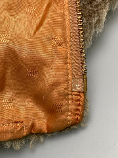 【現状渡し品】【メンズ】 OUTERWEAR WHITE STAG アウターウェア・ホワイトスタッグ フェイクファー ブルゾン 26654 60S 70S ヴィンテージ ジップアップ ジャケット メンズ アウター 146-251208-em-11-min サイズ：10 カラー：ベージュ 万代Net店