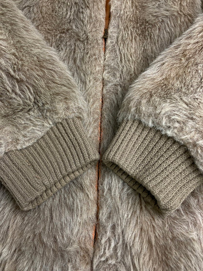 【現状渡し品】【メンズ】 OUTERWEAR WHITE STAG アウターウェア・ホワイトスタッグ フェイクファー ブルゾン 26654 60S 70S ヴィンテージ ジップアップ ジャケット メンズ アウター 146-251208-em-11-min サイズ：10 カラー：ベージュ 万代Net店