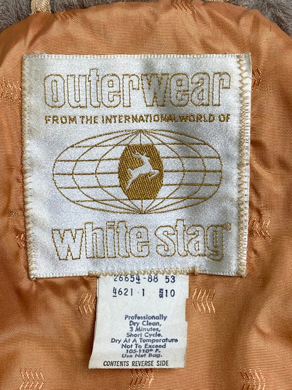 【現状渡し品】【メンズ】 OUTERWEAR WHITE STAG アウターウェア・ホワイトスタッグ フェイクファー ブルゾン 26654 60S 70S ヴィンテージ ジップアップ ジャケット メンズ アウター 146-251208-em-11-min サイズ：10 カラー：ベージュ 万代Net店