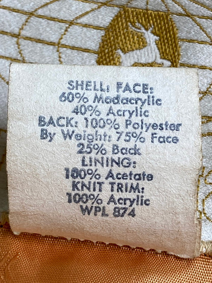 【現状渡し品】【メンズ】 OUTERWEAR WHITE STAG アウターウェア・ホワイトスタッグ フェイクファー ブルゾン 26654 60S 70S ヴィンテージ ジップアップ ジャケット メンズ アウター 146-251208-em-11-min サイズ：10 カラー：ベージュ 万代Net店