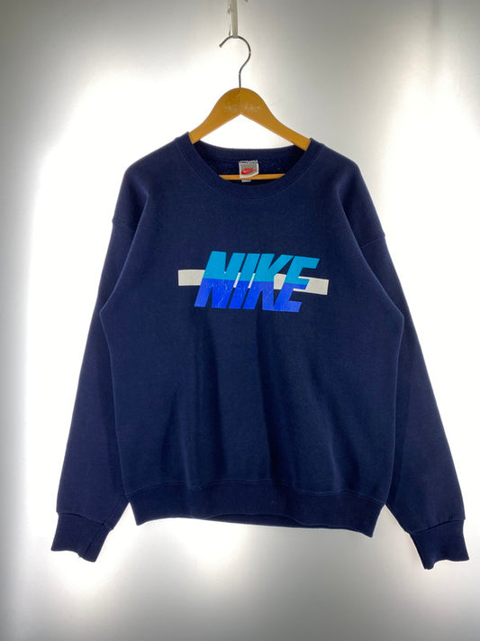 【中古品】【メンズ】 NIKE ナイキ 90S LOGO SWEATSHIRT 90年代 ロゴ スウェット シャツ 長袖 トレーナー メンズ トップス 146-251205-em-35-min サイズ：L カラー：ネイビー 万代Net店