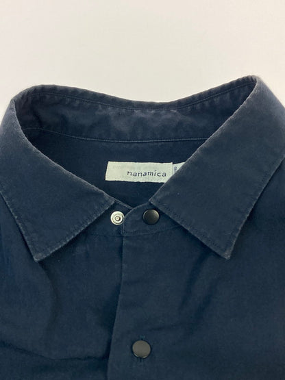 【中古品】【メンズ】 nanamica ナナミカ REGULAR COLLAR WIND H S SHIRT SUGS301 レギュラーカラー ワイド シャツ 半袖 メンズ トップス 140-251130-em-22-min サイズ：Ｍ カラー：ネイビー 万代Net店