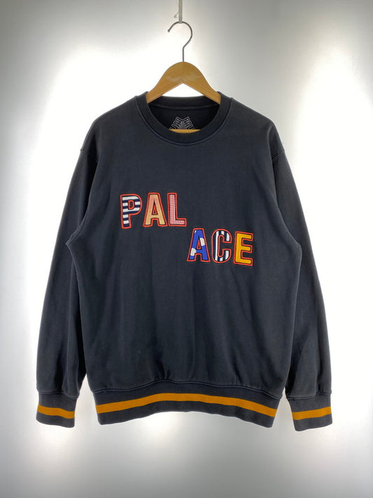【中古品】【メンズ】 PALACE パレス PAL PAL CREW LOGO SWEATSHIRT パルパルクルー 刺繍ロゴ スウェット シャツ 長袖 メンズ 142-251205-em-18-min サイズ：M カラー：ブラック 万代Net店