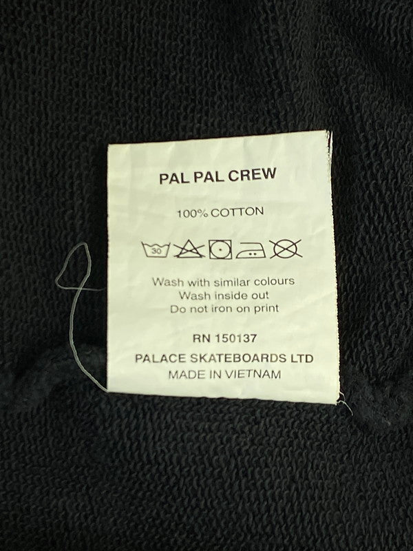 【中古品】【メンズ】 PALACE パレス PAL PAL CREW LOGO SWEATSHIRT パルパルクルー 刺繍ロゴ スウェット シャツ 長袖 メンズ 142-251205-em-18-min サイズ：M カラー：ブラック 万代Net店