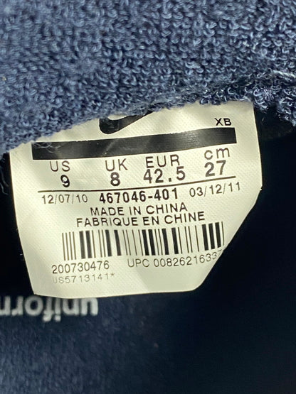 【中古美品】【メンズ】 NIKE ナイキ × uniform experiment ユニフォームエクスペリメント 別注 コラボ AIR ZOOM ALL COURT MID PREM 467046-401 エアズーム オールコート ミッド プレミアム スニーカー 靴 160-251129-kk-12-min カラー：DARK OBSIDIAN/DARK OBSIDIAN-WHT 万代Net店