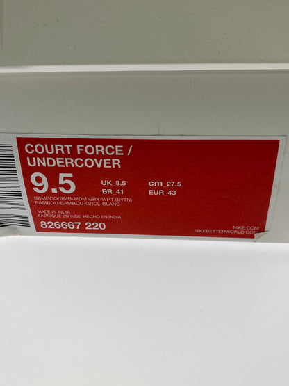 【中古美品】【メンズ】 NIKE ナイキ × UNDERCOVER アンダーカバー 別注 コラボ COURT FORCE/UNDERCOVER 826667-220 コートフォース アンダーカバー スニーカー 靴 160-251129-kk-13-min カラー：BAMBOO/GREY 万代Net店