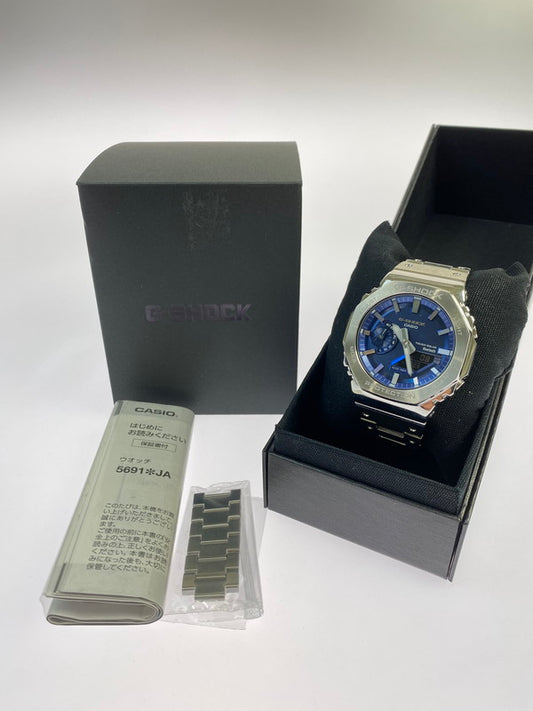 【中古品】【メンズ】 G-SHOCK ジーショック FULL METAL 2100 SERIES SOLAR WATCH GM-B2100AD-2AJF フル メタル 2100 シリーズ ソーラー ウォッチ メンズ 腕時計 196-251130-em-56-min ブルー文字盤 万代Net店