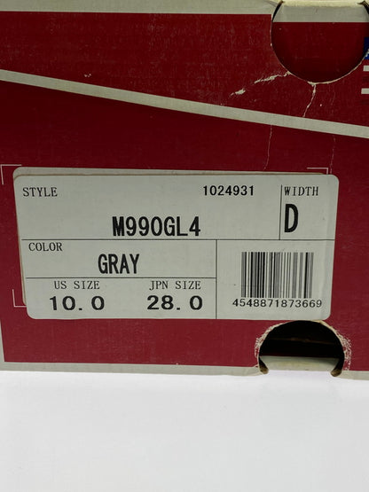 【中古品】【メンズ】 NEW BALANCE ニューバランス 990V4 M990GL4 MADE IN USA ローカット スニーカー 靴 162-251203-kk-09-min カラー：GRAY 万代Net店