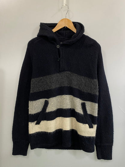 【中古品】【メンズ】 SCHOTT BROS ショット ブロス WOOL KNIT ウールニット メンズ セータートップス 145-260704-hu-49-min サイズ：L カラー：ブラック/グレー/ホワイト 万代Net店