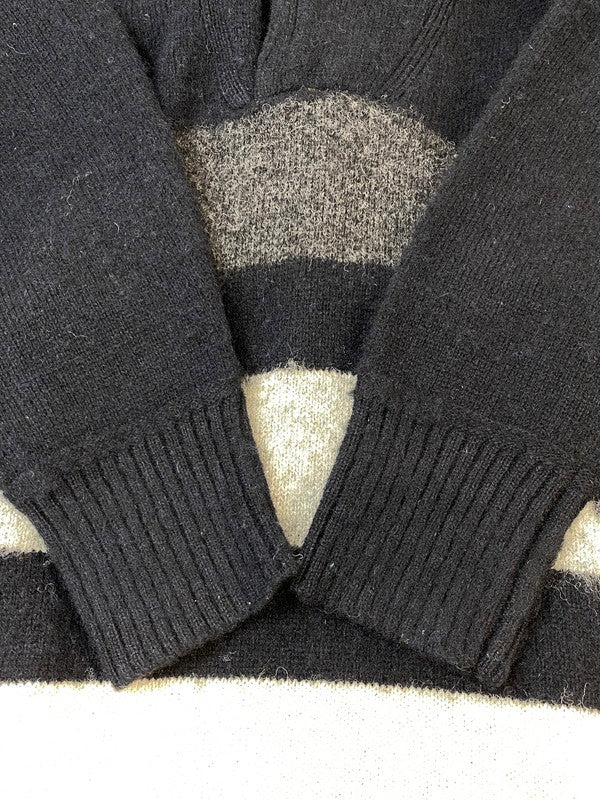 【中古品】【メンズ】 SCHOTT BROS ショット ブロス WOOL KNIT ウールニット メンズ セータートップス 145-260704-hu-49-min サイズ：L カラー：ブラック/グレー/ホワイト 万代Net店