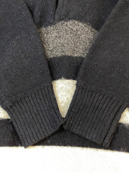 【中古品】【メンズ】 SCHOTT BROS ショット ブロス WOOL KNIT ウールニット メンズ セータートップス 145-260704-hu-49-min サイズ：L カラー：ブラック/グレー/ホワイト 万代Net店