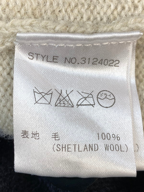 【中古品】【メンズ】 SCHOTT BROS ショット ブロス WOOL KNIT ウールニット メンズ セータートップス 145-260704-hu-49-min サイズ：L カラー：ブラック/グレー/ホワイト 万代Net店