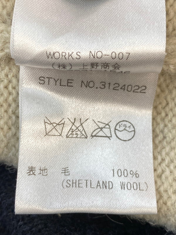 【中古品】【メンズ】 SCHOTT BROS ショット ブロス WOOL KNIT ウールニット メンズ セータートップス 145-260704-hu-49-min サイズ：L カラー：ブラック/グレー/ホワイト 万代Net店