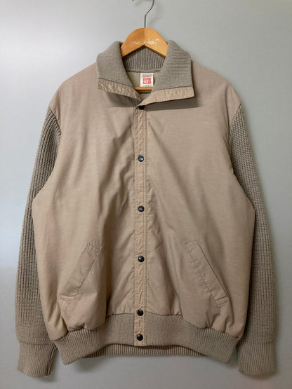 【中古品】【メンズ】 ST.MICHAEL セントマイケル 70-80S KNIT DOCKING JACKET 70-80年代 ニット ドッキング ジャケット メンズ アウター 146-251208-em-22-min サイズ：M カラー：ベージュ 万代Net店