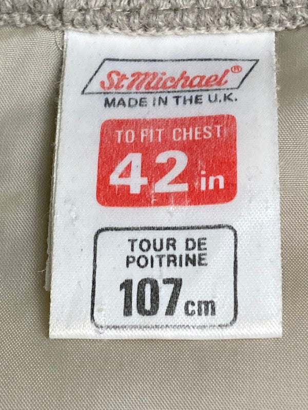 【中古品】【メンズ】 ST.MICHAEL セントマイケル 70-80S KNIT DOCKING JACKET 70-80年代 ニット ドッキング ジャケット メンズ アウター 146-251208-em-22-min サイズ：M カラー：ベージュ 万代Net店