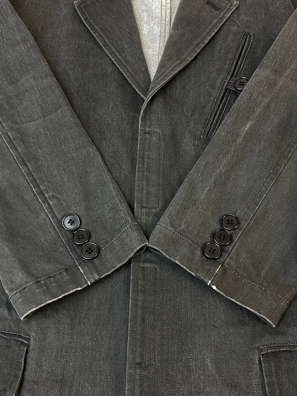 【中古品】【メンズ】 VIRUS ヴァイラス DENIM JACKET デニムジャケット テーラードジャケット 146-260813-ta-08-min サイズ：46 カラー：ブラック系 万代Net店