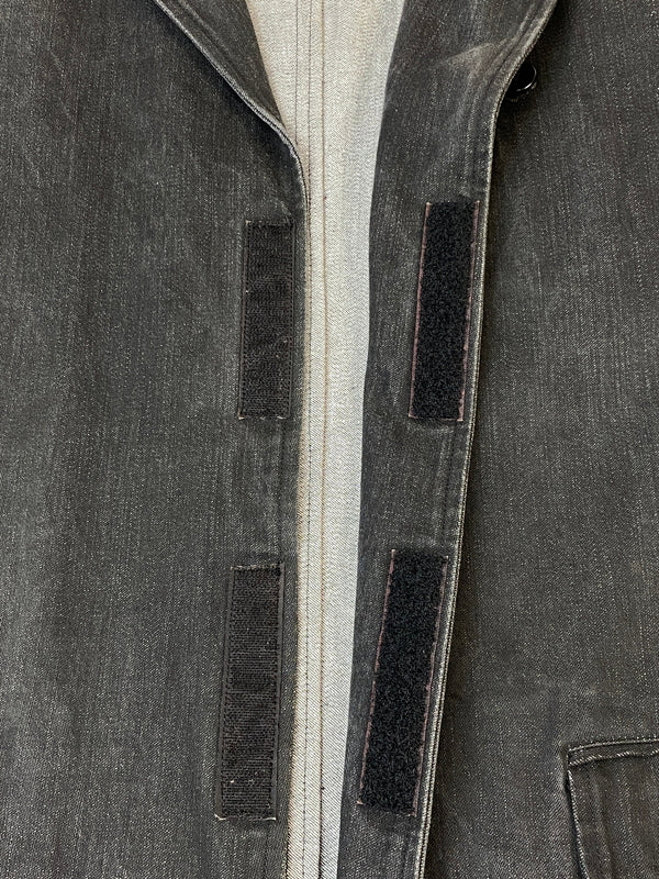 【中古品】【メンズ】 VIRUS ヴァイラス DENIM JACKET デニムジャケット テーラードジャケット 146-260813-ta-08-min サイズ：46 カラー：ブラック系 万代Net店