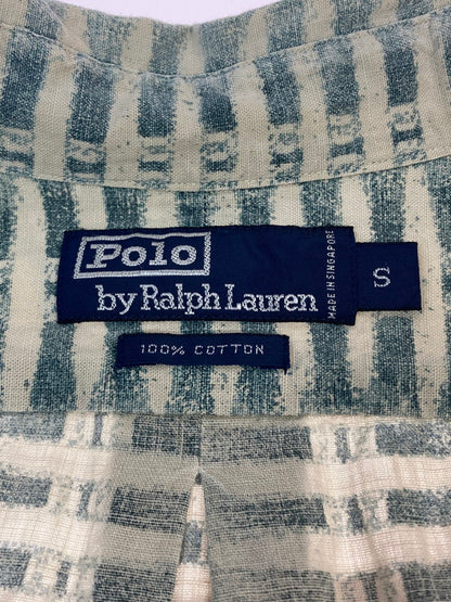 【中古品】【メンズ】 Polo by Ralph Lauren ポロバイラルフローレン 90's L/S SHIRT 90年代 総柄 ロングスリーブシャツ 長袖 トップス 146-251201-kk-53-min サイズ：S カラー：グリーン系 万代Net店