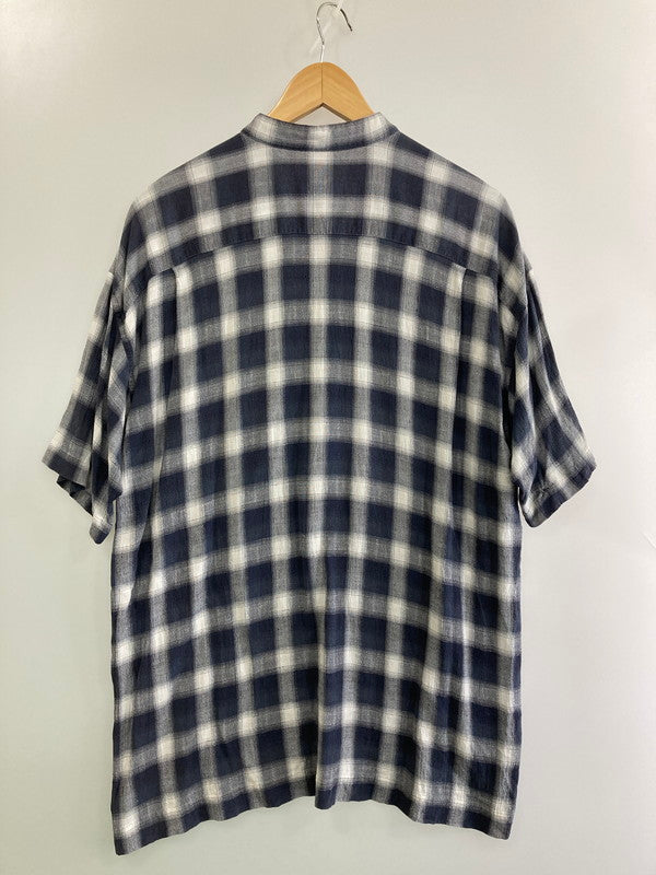 【中古品】【メンズ】 ISSEY MIYAKE イッセイミヤケ 80's OMBRE CHECK PULLOVER S/S SHIRT VINTAGE 80年代 オンブレチェック プルオーバー ショートスリーブシャツ 半袖 トップス ヴィンテージ 140-251201-kk-45-min サイズ：M カラー：ネイビー 万代Net店