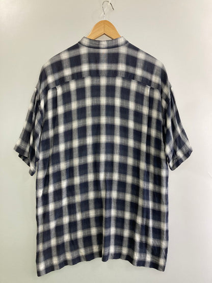 【中古品】【メンズ】 ISSEY MIYAKE イッセイミヤケ 80's OMBRE CHECK PULLOVER S/S SHIRT VINTAGE 80年代 オンブレチェック プルオーバー ショートスリーブシャツ 半袖 トップス ヴィンテージ 140-251201-kk-45-min サイズ：M カラー：ネイビー 万代Net店