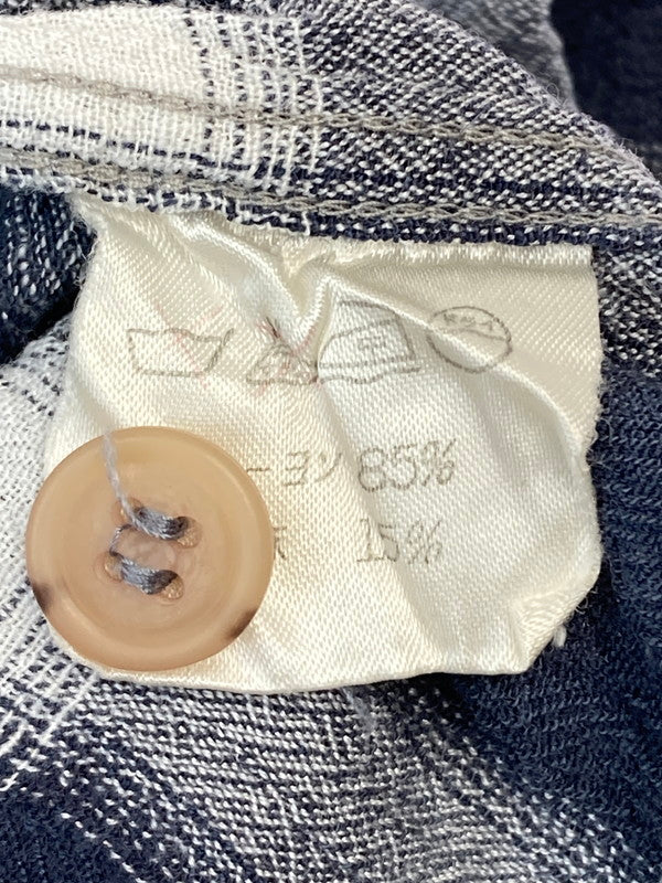 【中古品】【メンズ】 ISSEY MIYAKE イッセイミヤケ 80's OMBRE CHECK PULLOVER S/S SHIRT VINTAGE 80年代 オンブレチェック プルオーバー ショートスリーブシャツ 半袖 トップス ヴィンテージ 140-251201-kk-45-min サイズ：M カラー：ネイビー 万代Net店